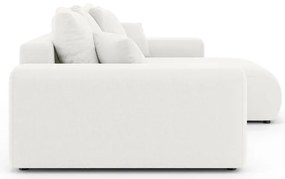 Fehér kinyitható tárolóhelyes sarokkanapé (variálható sarok) Luma – Ropez