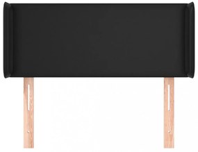 fekete műbőr szárnyas fejtámla 103x16x78/88 cm