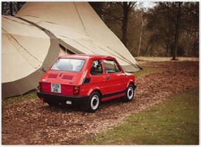 Fotótapéta 254x184 Piros kisgyermek Fiat 126p