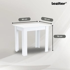 Leon 4+1 étkező garnitúra fehér-fekete