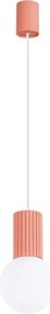 Sollux SL.1754 - Csillár zsinóron HALO 1xG9/8W/230V átm. 12 cm rózsaszín
