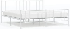 vidaXL fehér fém ágykeret fej- és lábtámlával 193 x 203 cm