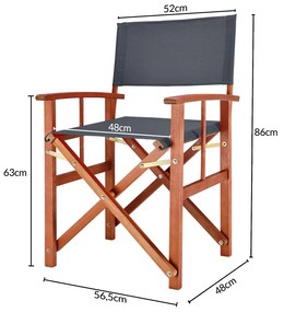 Casaria® Rendező faszék Cannes - antracit