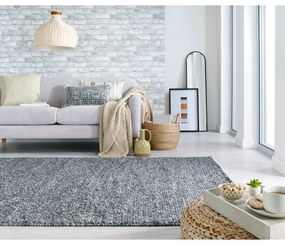Sötétszürke kézi szövésű gyapjúkeverék szőnyeg 120x170 cm Minerals – Flair Rugs