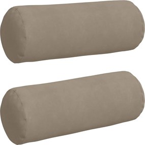 vidaXL Hengerpárnák 2 pcs Tópszínű Ø 25 x 70 cm Mikroszálas Szövet