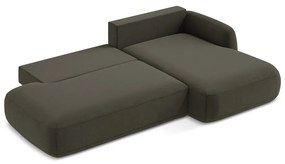 Barna kinyitható sarokkanapé (jobb oldali-heverő résszel) Hale – Makamii