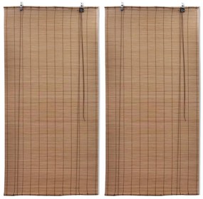 2 db barna bambusz redőny 80 x 160 cm