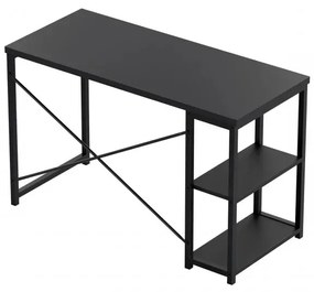 Íróasztal , bal és jobb oldalú kivitel, két polccal, 120 x 52 x 75 см, fekete