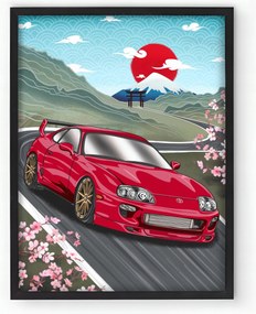Poszter keretben Toyota Supra MK4 20x30 cm Ajándék ötlet