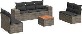 vidaXL 8 részes szürke polyrattan kerti ülőgarnitúra párnákkal