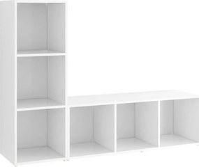 vidaXL 2 db fehér szerelt fa TV-szekrény 107 x 35 x 37 cm