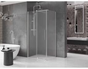 Mexen Velar, zuhanykabin tolóajtóval 110 x 85 cm, 8 mm-es matt üveg, csiszolt acél, 871-110-085-31-97