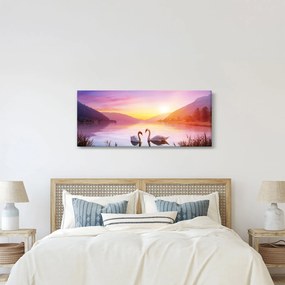 Szerelmes hattyúk képe (120x50 cm)