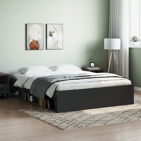 fekete king size ágykeret 150 x 200 cm