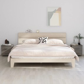 HAMAR 2 db világosszürke tömör fa éjjeliszekrény 40x35x44,5 cm