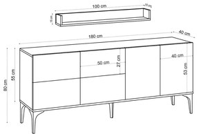 Lucky White and Black szekrény polccal