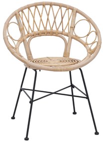 Étkezőszék 2 pcs Természetes 65 x 55,5 x 81 cm Rattan és Vas