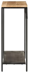 tömör nyers mangófa és vas tálalóasztal 90 x 30 x 75 cm