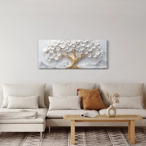 Kép – 3D elegáns életfa virágokkal (120x50 cm)