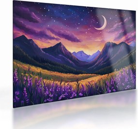Üveg kép - Lila táj (70x50 cm)