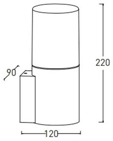 Lámpa Kerti lámpatest MEDIO-AU, E27, MAX.15W, IP54, AC220-240V, 50-60Hz, falra szerelhető, grafit