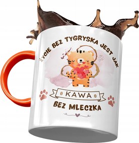 Narancssárga Tigris Bögre Édes Ajándék Nyomtatott Fotóval