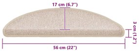 20 db tópszínű lépcsőszőnyeg 56x17x3 cm