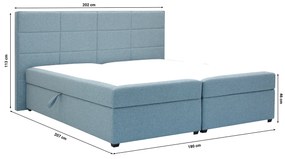 Franciaágy Boxspring 180 cm Revenant (kék) (ágyráccsal és matraccal) (tárolóhellyel). 1098562