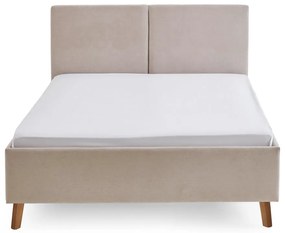 Bézs kárpitozott franciaágy ágyráccsal 140x200 cm Piano – Meise Möbel