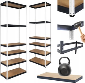 Tárolószekrény fém állvány Helios 213x30x30cm 6Px175kg Tömör