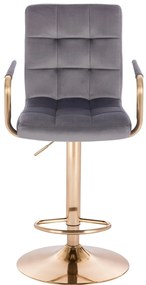 HC1015WP Grafit modern velúr szék arany lábbal