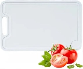 Műanyag vágódeszka konyhába, Fehér, 44x28cm, Lengyel Termék, minőségi tanúsítvánnyal