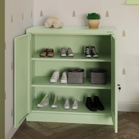 Alacsony fém irattartó szekrény BEATA, 900 x 930 x 400 mm, Fresh Style: pasztellzöld