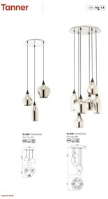 Redo 01-3194 - Csillár zsinóron TANNER 6xE14/28W/230V átm. 47,2 cm