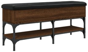 barna tölgy színű szerelt fa cipőtároló pad 102 x 32 x 45 cm