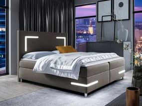Franciaágy 140 cm Frinesa LED (barna) (ágyráccsal és matraccal) (tárolóhellyel) (LED világítással). 1104117