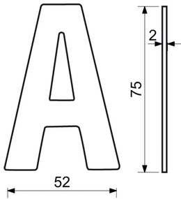 "A" házszám, RN.75L, rozsdamentes acél