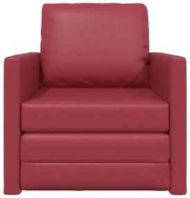 vidaXL Földi Kanapéágy 2 az 1-ben Burgundi vörös 74x77x81 cm Műbőr