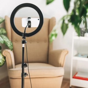 LED Dimmelhető lámpa állvánnyal és tartóval a vlogozáshoz LED/15W/5V 2700-6500K