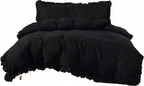Fodros ágyneműhuzat fekete 200x220 mikroszálas 3 részes cotton world