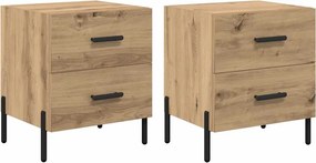 vidaXL Éjjeliszekrény 2 pcs Artisan tölgy 40 x 35 x 47,5 cm Faanyag