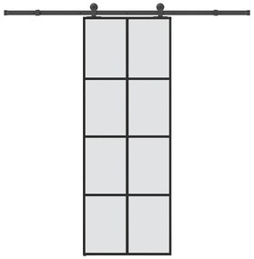 ESG üveg és alumínium tolóajtó fémszerelvény-szettel 76x205 cm