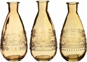 Üveg váza gyertyatartó 15,8 cm üveg ocre