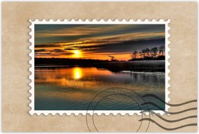 Poszterek 90x60 Nyugat a nyugodt víz felett