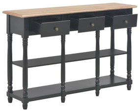 fekete szerelt fa tálalóasztal 110 x 30 x 76 cm