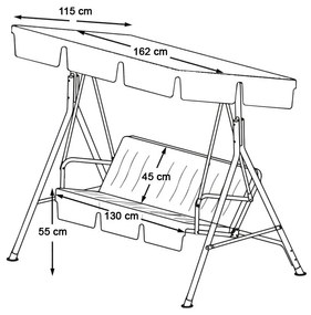 Kerti hintaágy választható színben-szürke