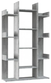 szürke sonoma színű szerelt fa könyvszekrény 86 x 25,5 x 140 cm