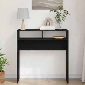 fekete tölgy konzolasztal - 78x30x80 cm - Műanyagfából készült