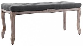sötétszürke tömör fa pad vászonkárpittal 110 x 38 x 48 cm