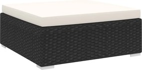 vidaXL 1 db fekete polyrattan moduláris lábtartó párnával
